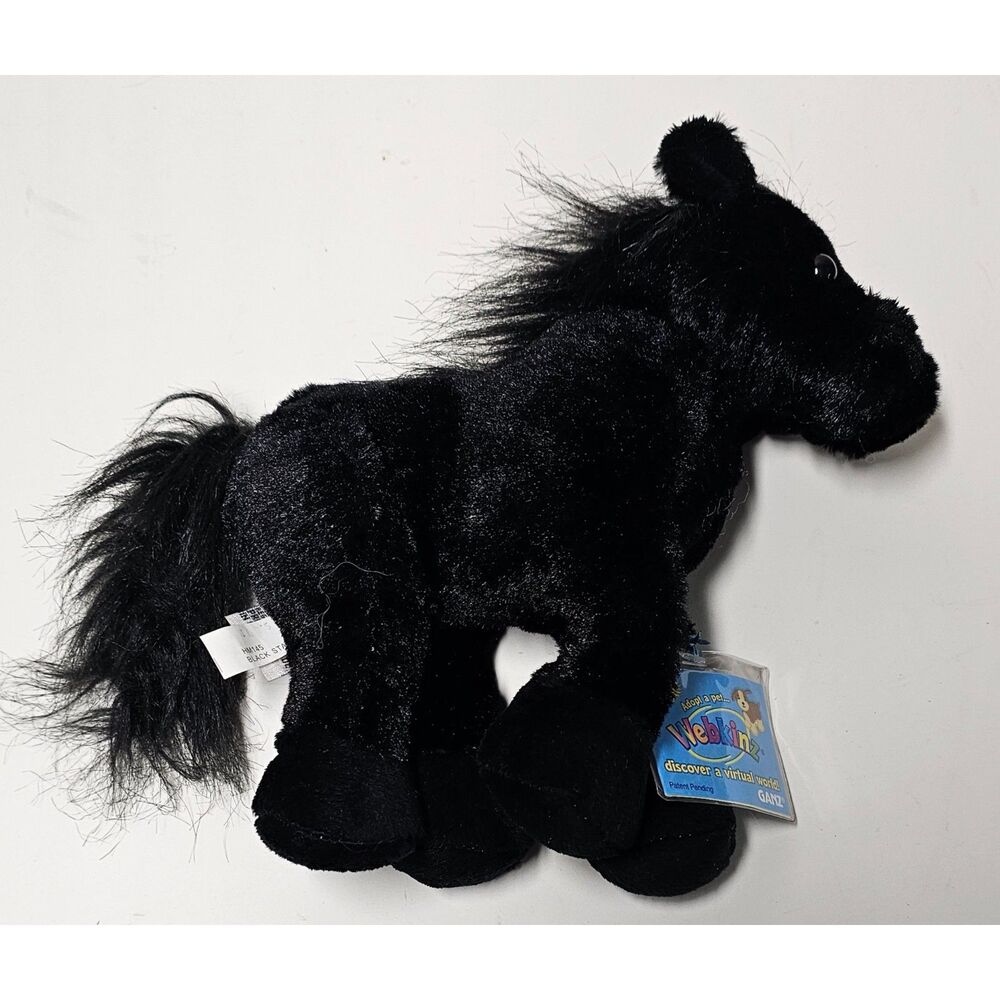 Webkinz Black Stallion Plush HM145 Ganz NWT Sealed Secret Code Unused Horse